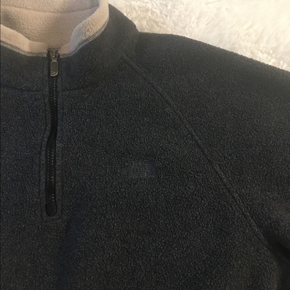 The North Face Mens Pullover Jacket Polartec Fleece Dark Gray Beige Medium - Picture 12 of 12